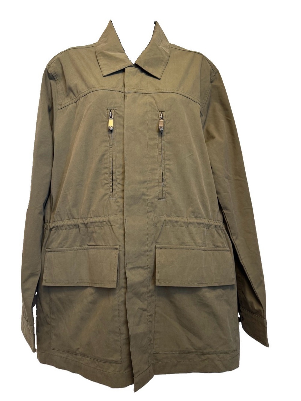 True Religion Men’s Medium Olive Green Cargo Field Jacket Button 103812 Pockets
